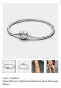 Pulsera Moments Cadena de Serpiente con cierre de Corazón Clasico