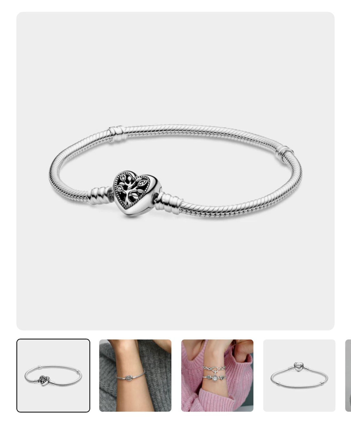 Pulsera Cadena de Serpiente con Cierre de Corazón Familiar